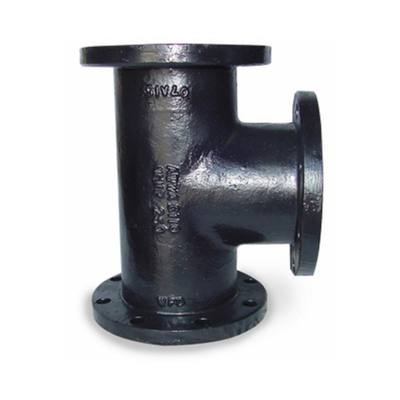 Pittura nera Fittings di tubi in ghisa di ferro duttile Flanged Tee per pompe parte